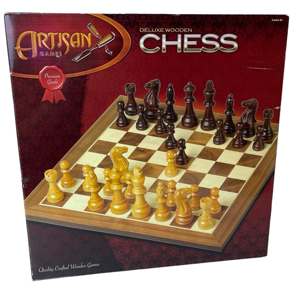 Excalibur Artisan Games Premium Grade Deluxe Wooden Wood Chess Set 3.25” King